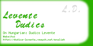 levente dudics business card